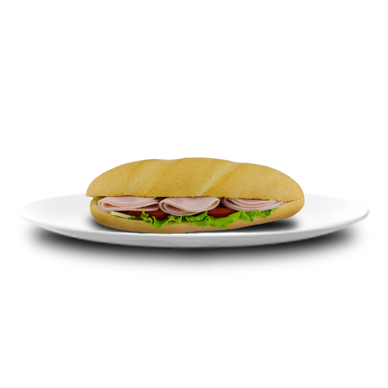 Baguette sandwich with ham